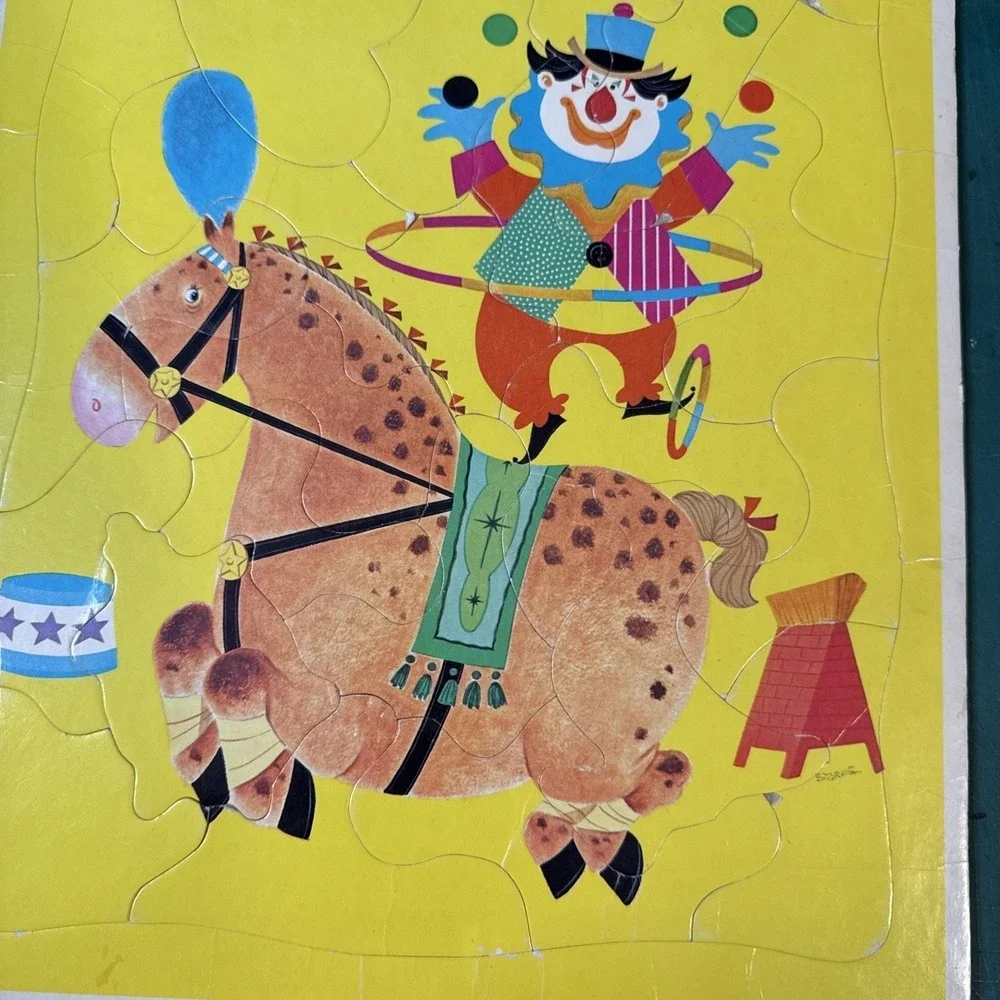 Puzzle Vintage 1964 Whitman Frame Tray Circus Pre-School No.4421 14.5